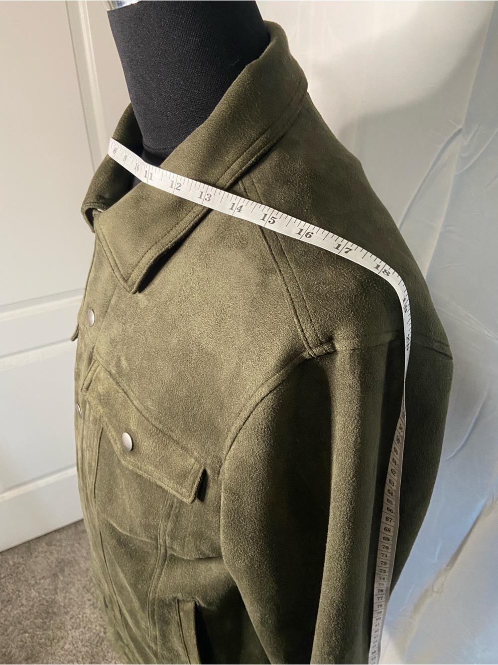 Goodfellow & Co Olive Suede Snap-Front Jacket - Picture 4 of 5